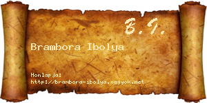 Brambora Ibolya névjegykártya